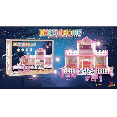 DIY Princess 2-Rooms Dream Doll House Play Set